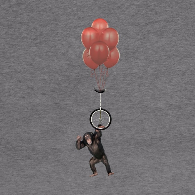 Unicycle monkey and balloons 01 by Vin Zzep